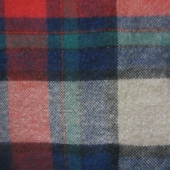 Wallace & Barnes Mens Medium Red Green Plaid Button Front Wool Blend Shirt M - Picture 5 of 9